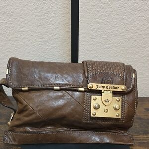 Juicy Couture Vintage Brown Leather Clutch Bag